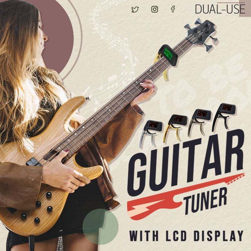 Skanto | DUAL-USE GUITAR CAPO TUNER WITH LCD DISPLAY