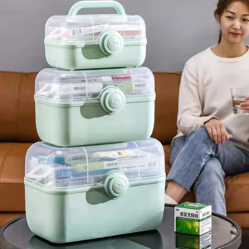 Skanto | Family Medicine Organizer Box – Portable First Aid Kit & Medical Storage Box
