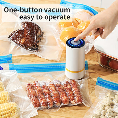 Skanto | Handheld Electric Vacuum Sealer with Vacuum Storage Bags - Includes 3 Sizes (4x8,5", 3x11", 3x13,5"), Vacuum Seal Zipper Bags, and Electric Pump