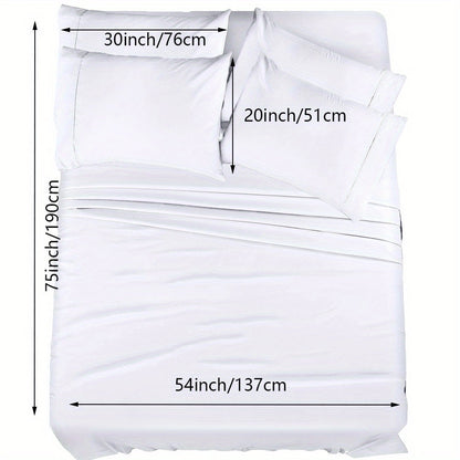 Skanto | 4/6 Pc Luxury Plush Fitted Sheet Set – Soft, Breathable, Color & Fade Resistant Bedding – Deep Pocket Flat Sheet, Fitted Sheet & 2/4 Pillowcases for Bedroom & Hotel Use