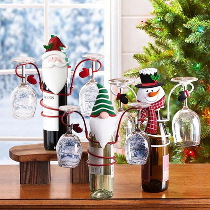 Skanto | Holiday Wine Bottle & Glass Holder - Christmas Decoration