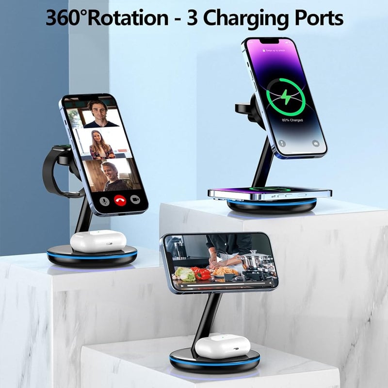 Skanto | Foldable Magnetic 3-in-1 Wireless Charger