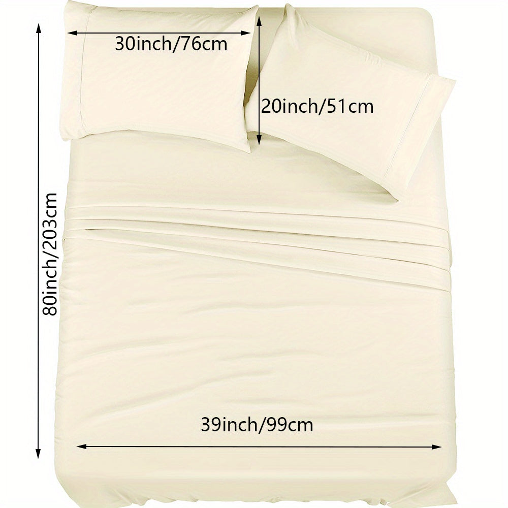 Skanto | 4/6 Pc Luxury Plush Fitted Sheet Set – Soft, Breathable, Color & Fade Resistant Bedding – Deep Pocket Flat Sheet, Fitted Sheet & 2/4 Pillowcases for Bedroom & Hotel Use