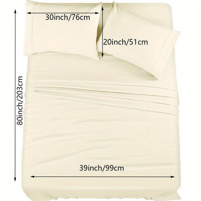 Skanto | 4/6 Pc Luxury Plush Fitted Sheet Set – Soft, Breathable, Color & Fade Resistant Bedding – Deep Pocket Flat Sheet, Fitted Sheet & 2/4 Pillowcases for Bedroom & Hotel Use
