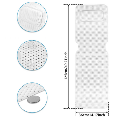 HydroComfort Non-Slip Bathtub Mat with Pillow Bowlift