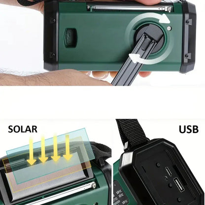 Skanto | Solar Emergency Radio with Power Bank – Crank Radio with LED Light for Camping & Outdoors