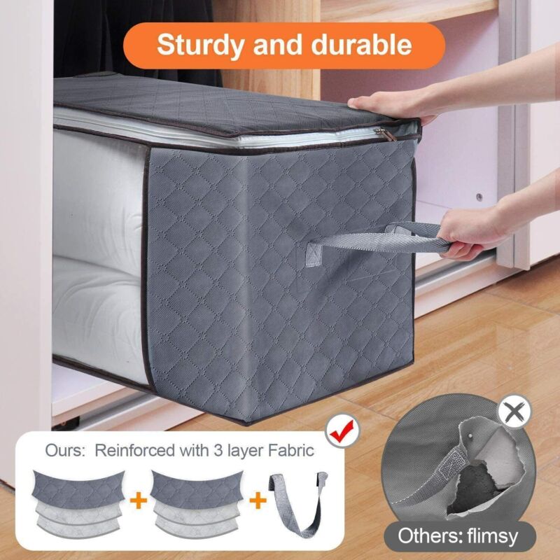 Skanto | Clothes Quilt Blanket Storage Bag Fabric Home Organizer Box Bags Zipper