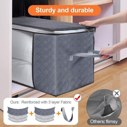 Skanto | Clothes Quilt Blanket Storage Bag Fabric Home Organizer Box Bags Zipper