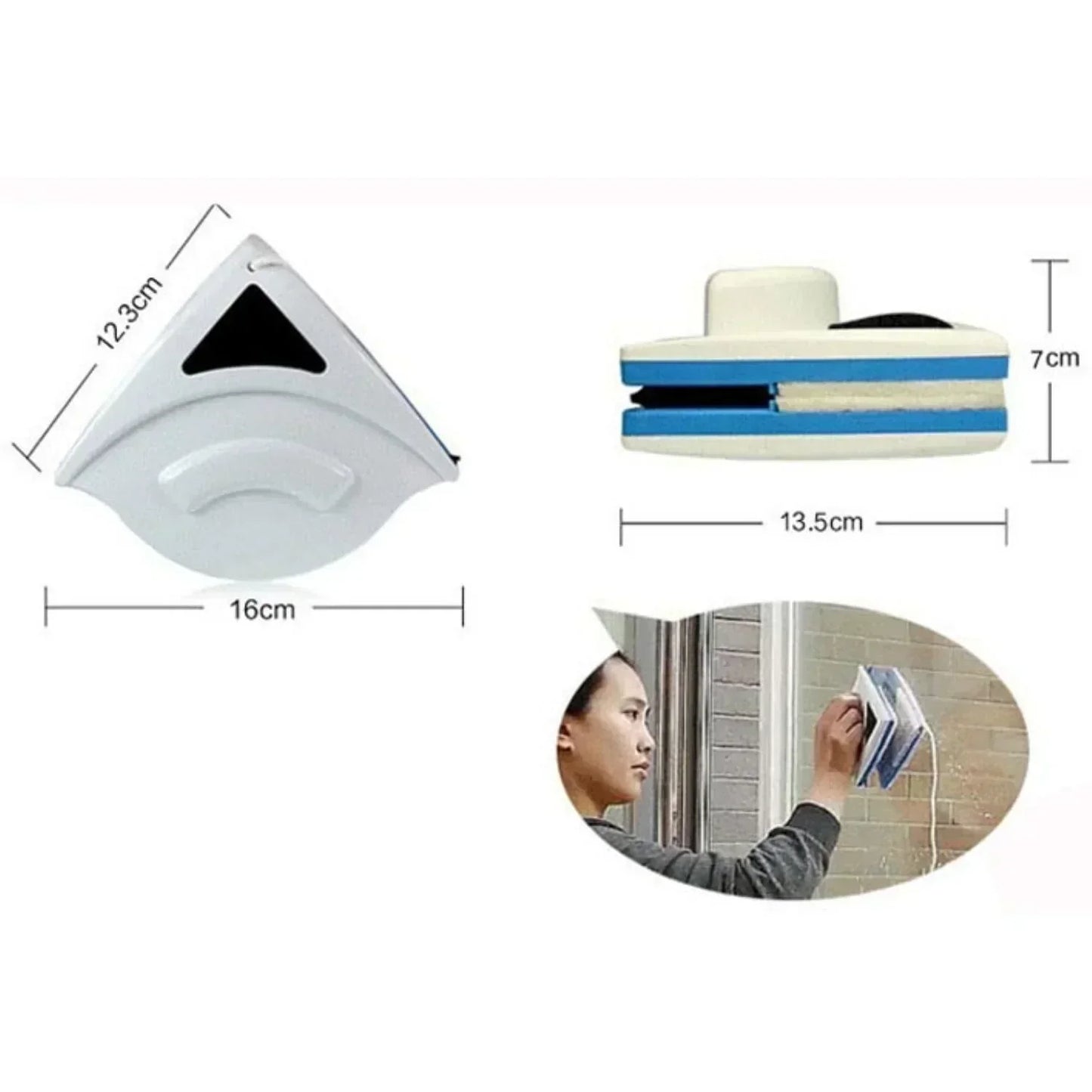 Skanto | Double-Sided Magnetic Window Cleaner | Streak-Free, Efficient & Ideal for Hard-to-Reach Windows (3-8mm)