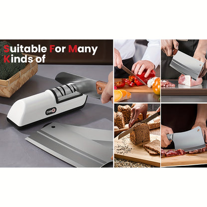 Skanto Skanto | Electric Knife Sharpener – Multifunctional Household Knife Sharpener, Fully Automatic USB Charging with 2 Speed Settings for Kitchen Use
