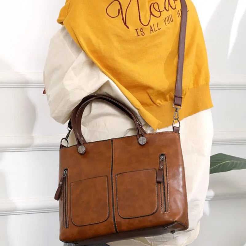 Skanto | Elly – Women's Vintage Leather Shoulder Bag | Handmade and Elegant Design
