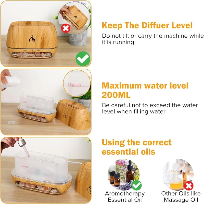 Woyuosn 3-in-1 Himalayan Salt Stone Aroma Diffuser Bowl