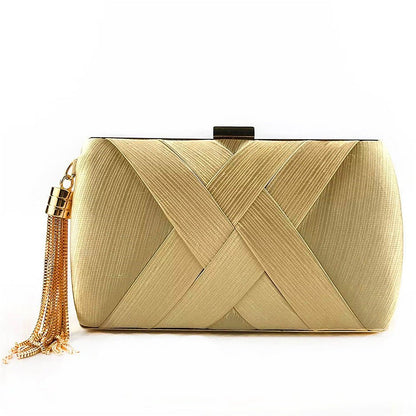 BowLift | Éclessa Luxury Evening Clutch | Satin tassel handbag for classic and modern elegance
