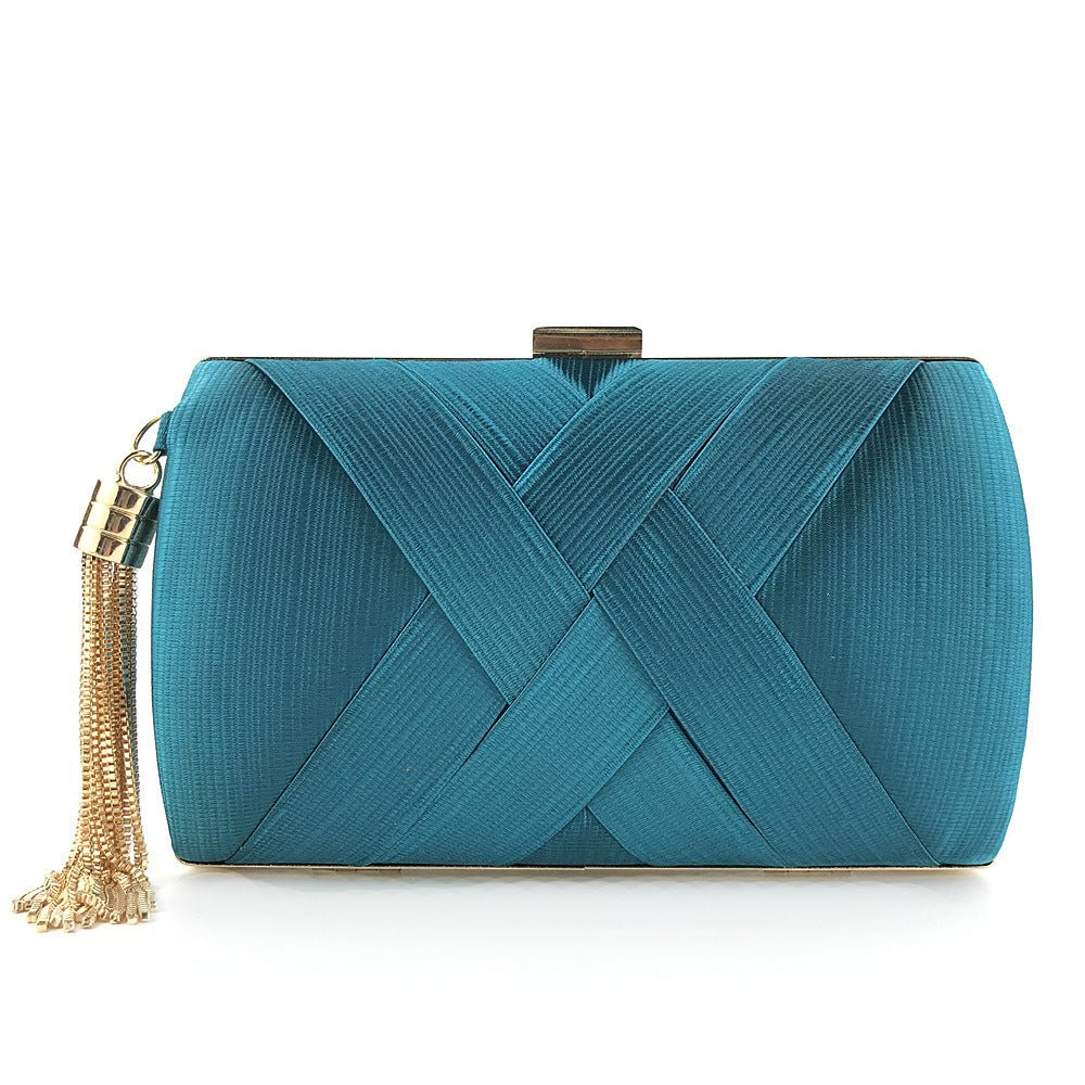 Éclessa Luxury Evening Clutch | Satin Tassel Handbag for classic and modern elegance