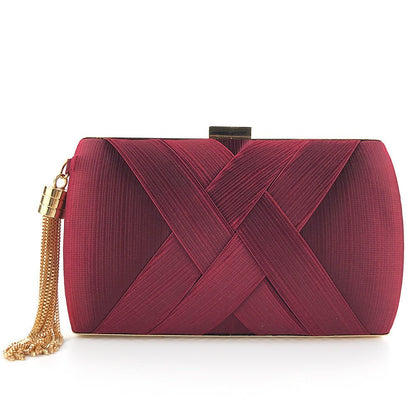 Éclessa Luxury Evening Clutch | Satin Tassel Handbag for classic and modern elegance
