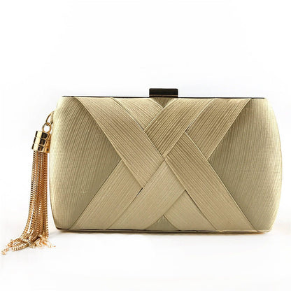 Éclessa Luxury Evening Clutch | Satin Tassel Handbag for classic and modern elegance