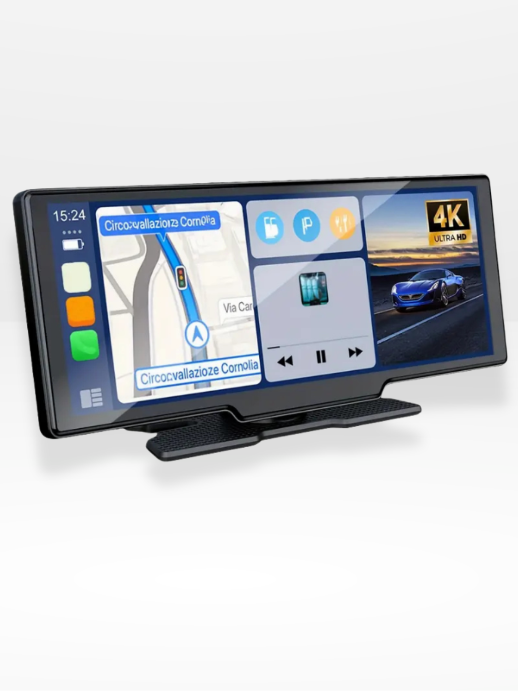 BowLift | Wireless CarPlay Screen with Built-in 4K Dashcam & Optional Rear Camera – 10.26" IPS Display