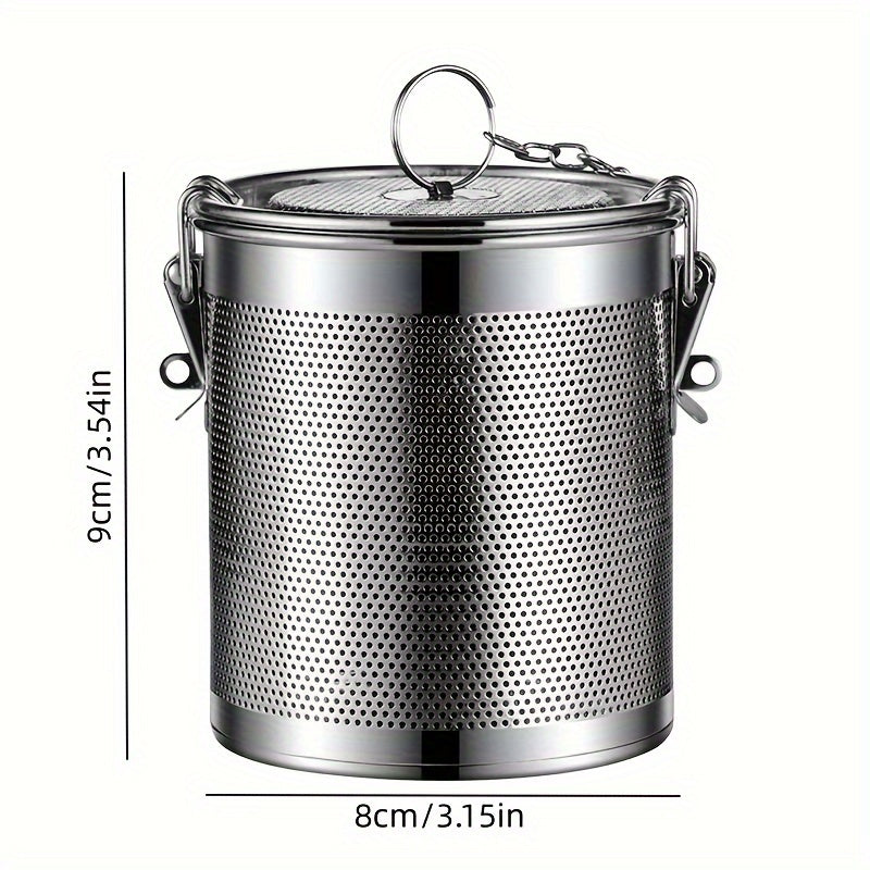 Skanto | Stainless Steel Spice Infuser – Reusable Fine Mesh Strainer with Extended Chain for Loose Tea, Herbs, and Spices – Ideal for Cooking, Brewing, and Kitchen Use