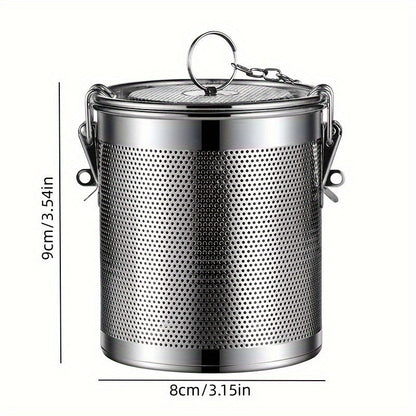 Skanto | Stainless Steel Spice Infuser – Reusable Fine Mesh Strainer with Extended Chain for Loose Tea, Herbs, and Spices – Ideal for Cooking, Brewing, and Kitchen Use