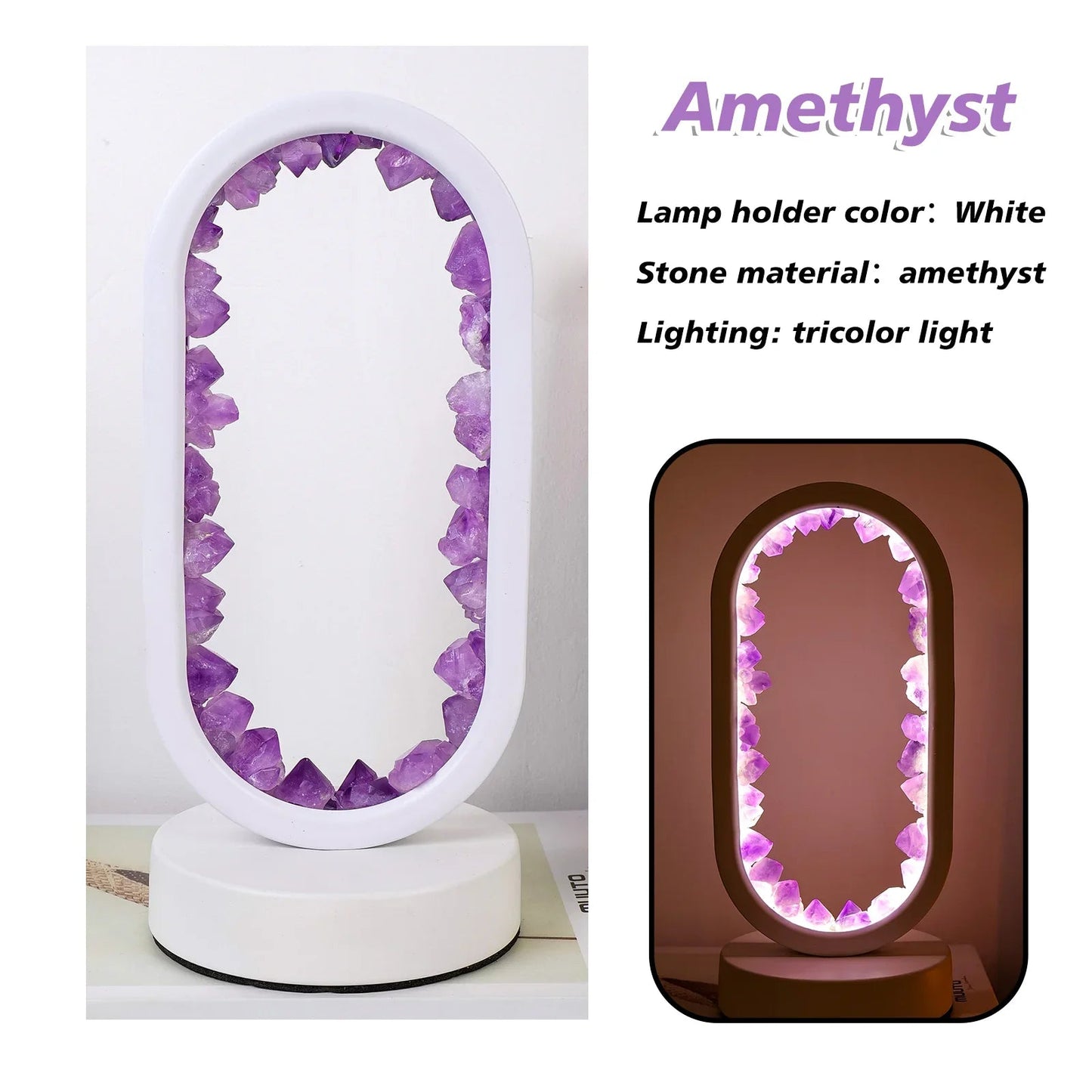 Skanto | CrystalGlow – Handmade Amethyst Atmosphere Lamp for Relaxation and Peace
