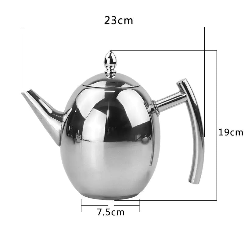 Skanto | Stainless Steel Teapot with Strainer – TeaElegance