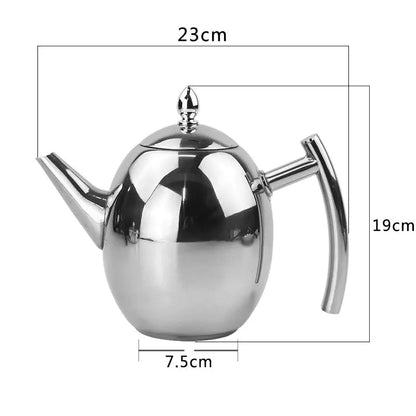 Skanto | Stainless Steel Teapot with Strainer – TeaElegance