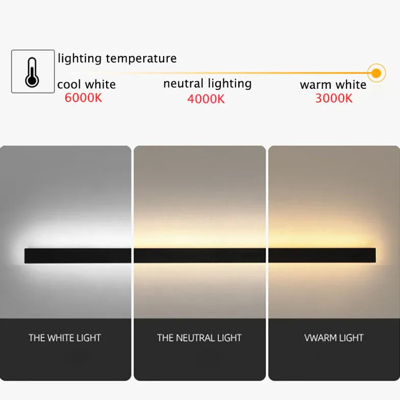 Skanto | Linear Black Minimalist LED Outdoor Wall Light