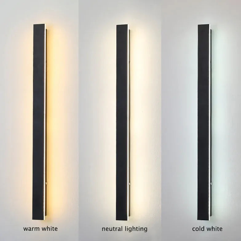 Skanto | Linear Black Minimalist LED Outdoor Wall Light