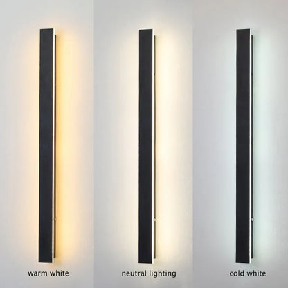 Skanto | Linear Black Minimalist LED Outdoor Wall Light