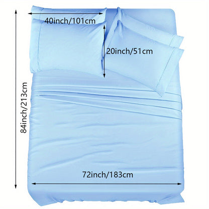 Skanto | 4/6 Pc Luxury Plush Fitted Sheet Set – Soft, Breathable, Color & Fade Resistant Bedding – Deep Pocket Flat Sheet, Fitted Sheet & 2/4 Pillowcases for Bedroom & Hotel Use