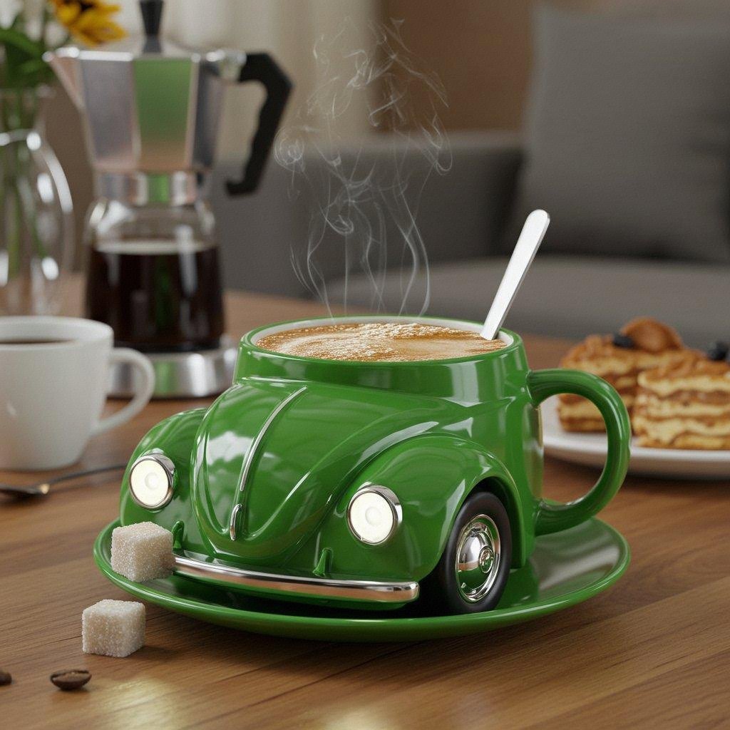 RetroAuto Ceramic Mug – Unique 3D Design for Coffee & Tea | Bowlift