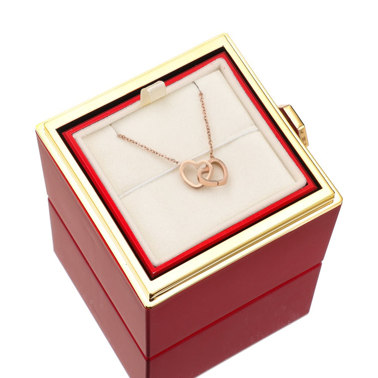 Skanto | [Ideal Gift] Eternal Rose Box - With Engraved Necklace & Artificial Rose