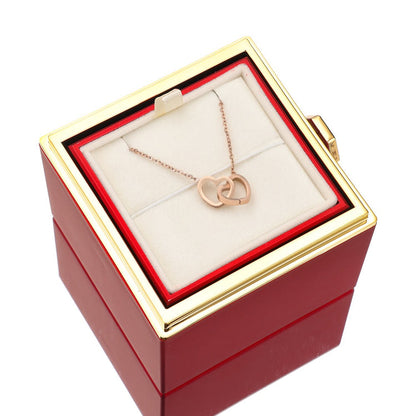 Skanto | [Ideal Gift] Eternal Rose Box - With Engraved Necklace & Artificial Rose
