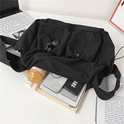 UrbanLiner Nylon Messenger Bag – Black Shoulder Bag with Zipper for Daily Use | Karnz
