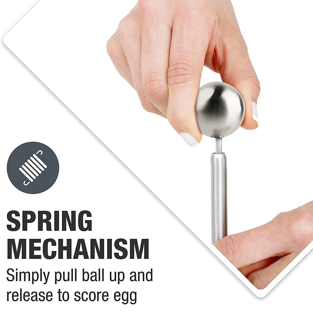 Egg Cracker Topper Set Stainless Steel Soft Hard Boiled Egg Opener Kit | Bowlift