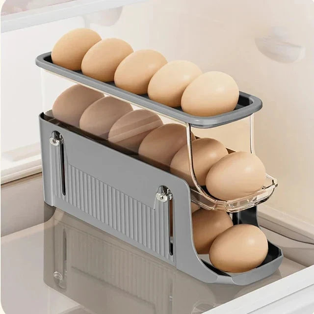 Egg Storage Box Automatic Scrolling Egg Holder Egg Storage Rack | Bowlift