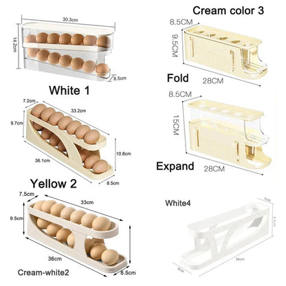 Egg Storage Box Automatic Scrolling Egg Holder Egg Storage Rack | Bowlift