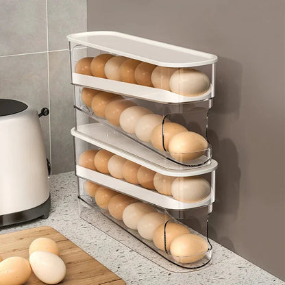 Egg Storage Box Automatic Scrolling Egg Holder Egg Storage Rack | Bowlift