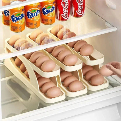 Egg Storage Box Automatic Scrolling Egg Holder Egg Storage Rack | Bowlift