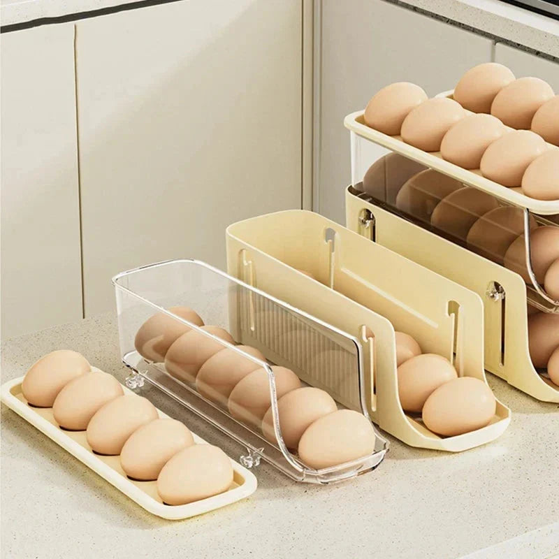 Egg Storage Box Automatic Scrolling Egg Holder Egg Storage Rack | Bowlift