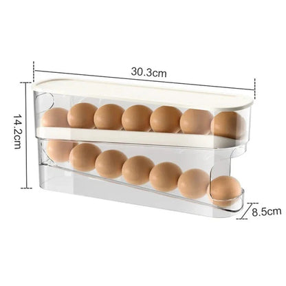 Egg Storage Box Automatic Scrolling Egg Holder Egg Storage Rack | Bowlift