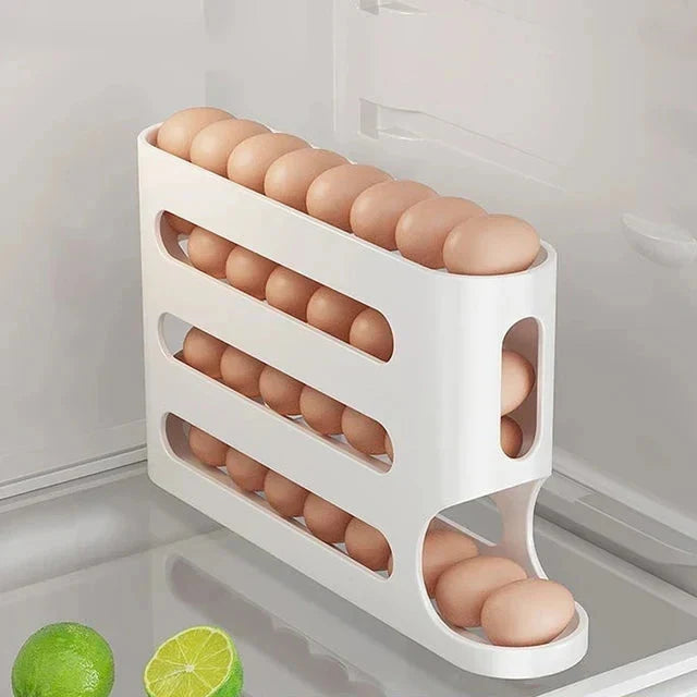 Egg Storage Box Automatic Scrolling Egg Holder Egg Storage Rack | Bowlift