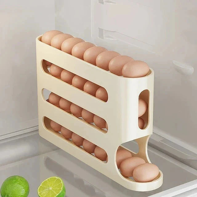 Egg Storage Box Automatic Scrolling Egg Holder Egg Storage Rack | Bowlift