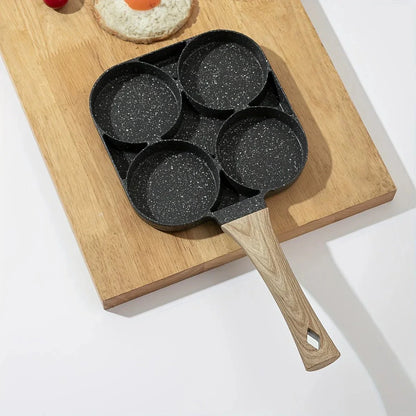 Skanto | ChefVerra Non-Stick Omelette Pan | 4-Hole Frying Pan for Eggs, Pancakes & Burgers