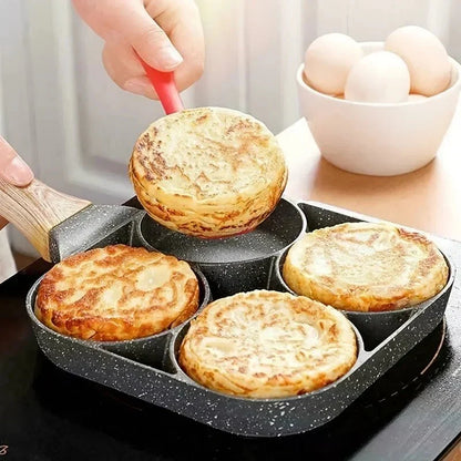 Skanto | ChefVerra Non-Stick Omelette Pan | 4-Hole Frying Pan for Eggs, Pancakes & Burgers
