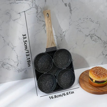 Skanto | ChefVerra Non-Stick Omelette Pan | 4-Hole Frying Pan for Eggs, Pancakes & Burgers