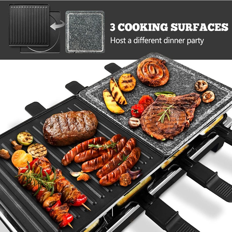 Skanto | Electric Grill 2-in-1 with Raclette Pans and Non-Stick