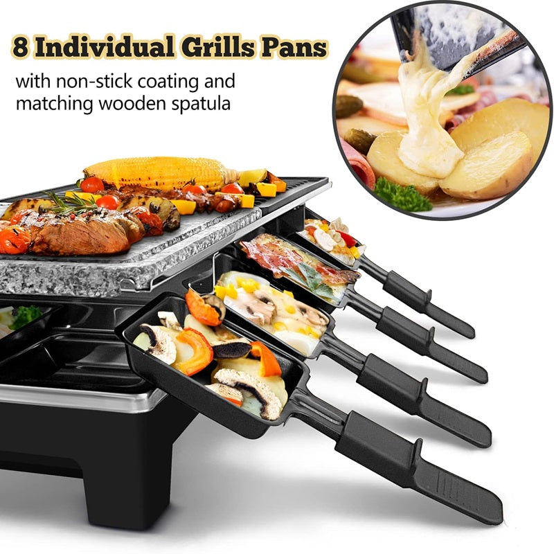Skanto | Electric Grill 2-in-1 with Raclette Pans and Non-Stick