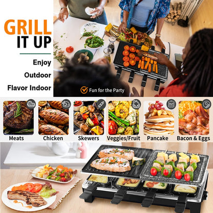 Skanto | Electric Grill 2-in-1 with Raclette Pans and Non-Stick