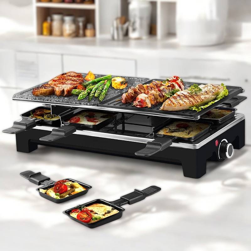 Skanto | Electric Grill 2-in-1 with Raclette Pans and Non-Stick
